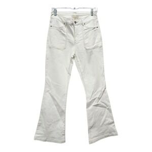 Happily Grey White Flare Jeans Size 5/27 High Rise Stretch Denim‎ Pockets